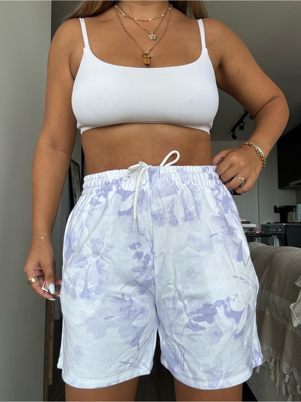 Lazypants Lavender Floral Lounge Shorts